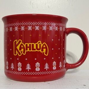 New 2024 Kahlua Mug Christmas Holiday Red Snowmen Xmas Trees Snowflakes 16‎ Oz